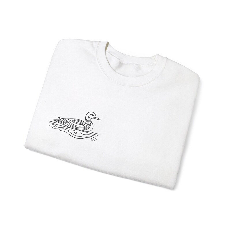 Minimalist Loon Sweatshirt | Simple Line Art Design | Nature-Inspired Cozy Wear image 5