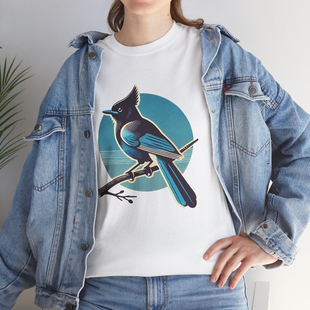 James Shirt in Navy Bird Block main image 1