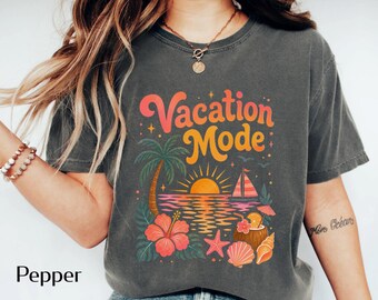 Vacation Mode Shirt | Beach Sunset Tee | Tropical Summer Graphic