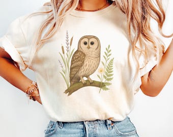 Barred Owl Shirt | Watercolor Woodland Bird Tee | Nature-Inspired Forest Owl Design | Owl Lover | Gift for Birder | Bird Shirt