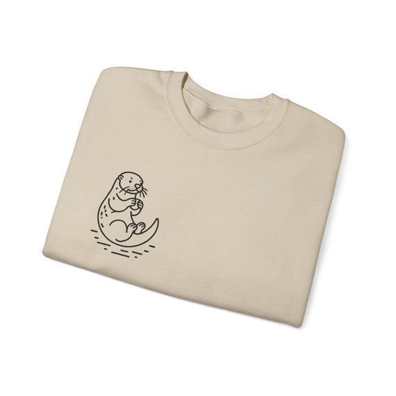 Minimalist Otter Sweatshirt | Simple Line Art Design | Nature-Inspired Cozy Wear