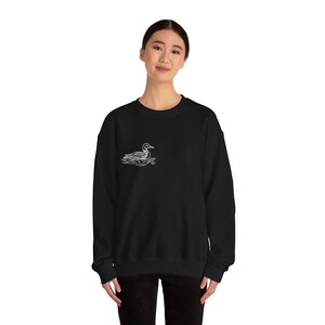 Minimalist Loon Sweatshirt | Simple Line Art Design | Nature-Inspired Cozy Wear image 4
