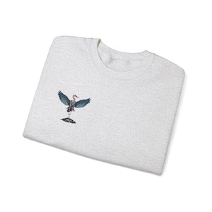 Great Blue Heron Sweatshirt, Bird Sweatshirt, Simple Heron Sweatshirt, Bird Lover Gift, Clothes with Blue Heron, Great Blue Heron Lover