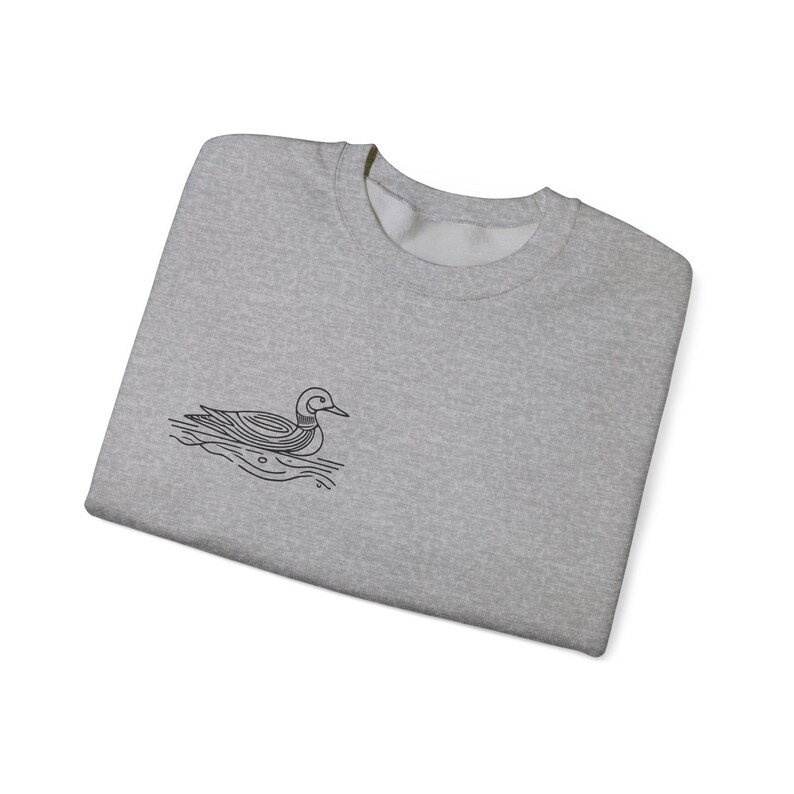 Minimalist Loon Sweatshirt | Simple Line Art Design | Nature-Inspired Cozy Wear image 8