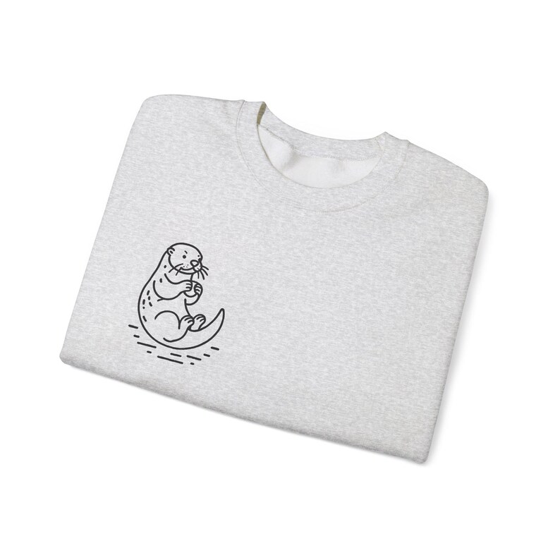 Sudadera minimalista de nutria / Diseño de líneas sencillas / Ropa acogedora inspirada en la naturaleza imagen 9