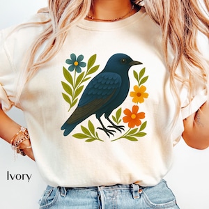 Purple Martin Shirt | Folk Art Bird Illustration | Nature Design for Birdwatchers and Backyard Bird Lovers | Gardner Shirt | Gift for Birder