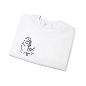 Sudadera minimalista de nutria / Diseño de líneas sencillas / Ropa acogedora inspirada en la naturaleza imagen 5