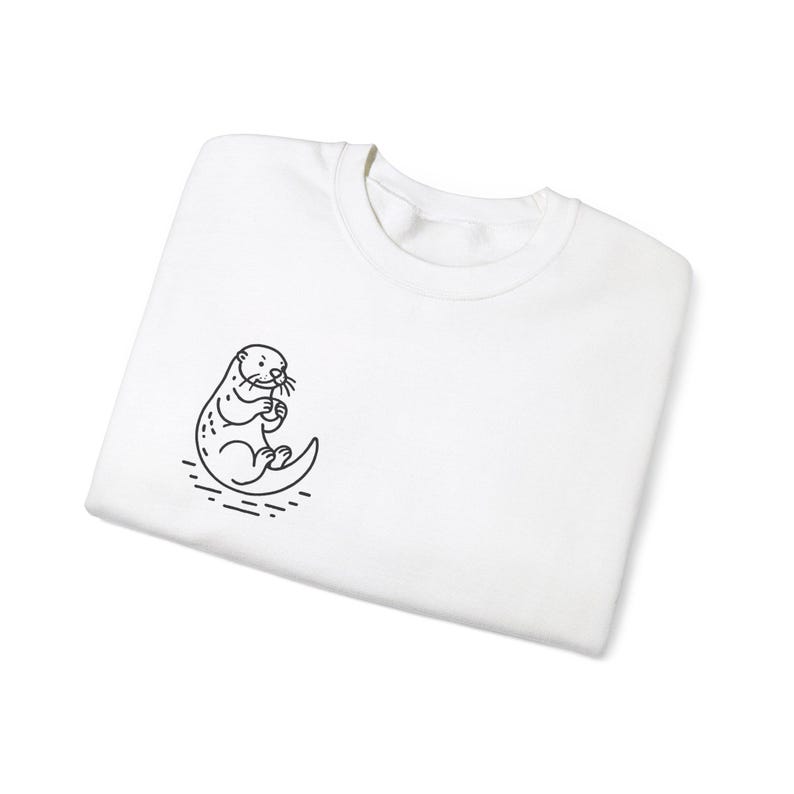 Sudadera minimalista de nutria / Diseño de líneas sencillas / Ropa acogedora inspirada en la naturaleza imagen 5