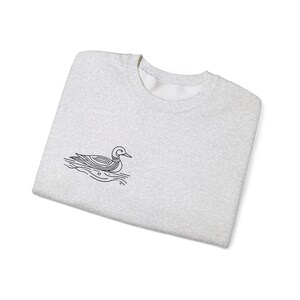 Minimalist Loon Sweatshirt | Simple Line Art Design | Nature-Inspired Cozy Wear image 9