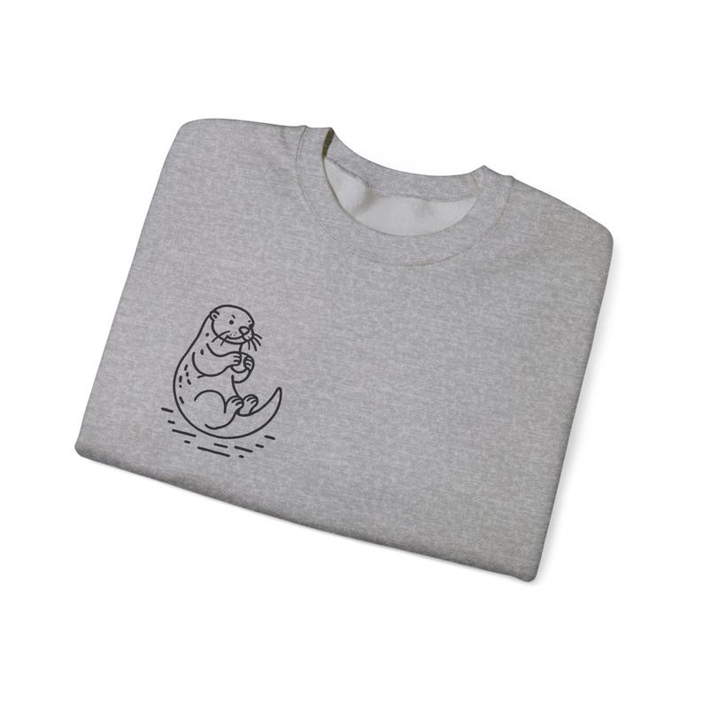 Sudadera minimalista de nutria / Diseño de líneas sencillas / Ropa acogedora inspirada en la naturaleza imagen 8