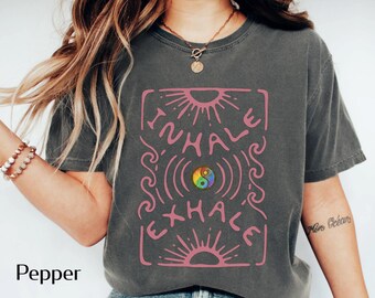 Inhale Exhale Shirt | Yin Yang Meditation Tee | Spiritual Balance Graphic