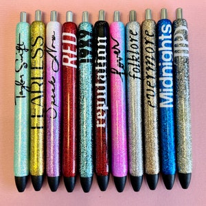 TS Pens| Album Eras Inspired Pens | InkJoy Glitter Pen | TS Gifts | Albums as Pens