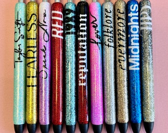 TS Pens| Album Eras Inspired Pens | InkJoy Glitter Pen | TS Gifts | Albums as Pens