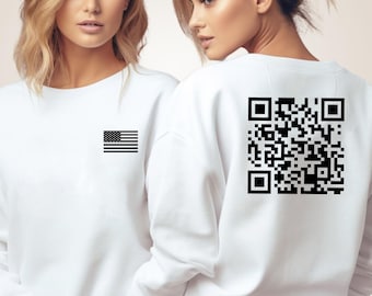 Trump Dance QR Code Sweatshirt Viral Trump Dance YMCA qr Code Shirt Trump Dance Prank Shirt Back Print Republican Trump MAGA Election 2024