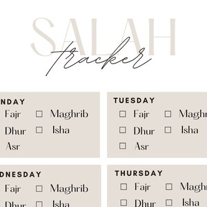 Salah Tracker/Planer zum Downloaden und Ausdrucken!