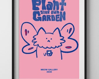 Impressão de arte de parede digital Catbug, pôster engraçado de catbug, ilustração fofa de catbug, presente de amante de catbug, pôster de catbug, decoração de parede de catbug, gato engraçado