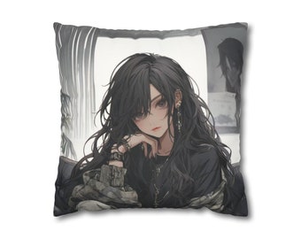 Anime pillow covers, Gothic Anime Girl pillow case - 4 sizes available - 14 x 14cm - 16 x 16cm - 18 x 18cm - 20 x 20cm, Mother's Day Gifts