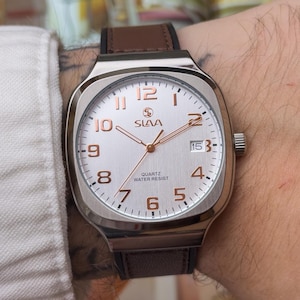 Slava Gentleman - Elegance wrist watches . Custom mens watch. gift for him. wrist mens watch. Thin watch. Square watch. minimalist watch. Without box