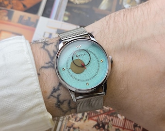 Automatikuhr Raketa Kopernik Heritage ""Sky Blue"" - Vintage Herrenuhr." seltene Herrenuhr Raketa Copernicus . Geschenk für Männer. Mond Uhr