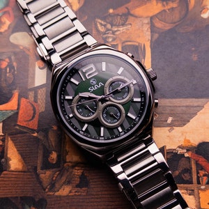 Slava Emerald Prestige - Limited mens wrist watches. Custom watch. gift for him. wrist mens watch. stylish watch. Luxury watch. Casual watch