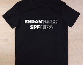 Unisex T-Shirt Endangered Species Conservation Awareness Bold Statement Shirt Message Top Support Protection Short-Sleeve