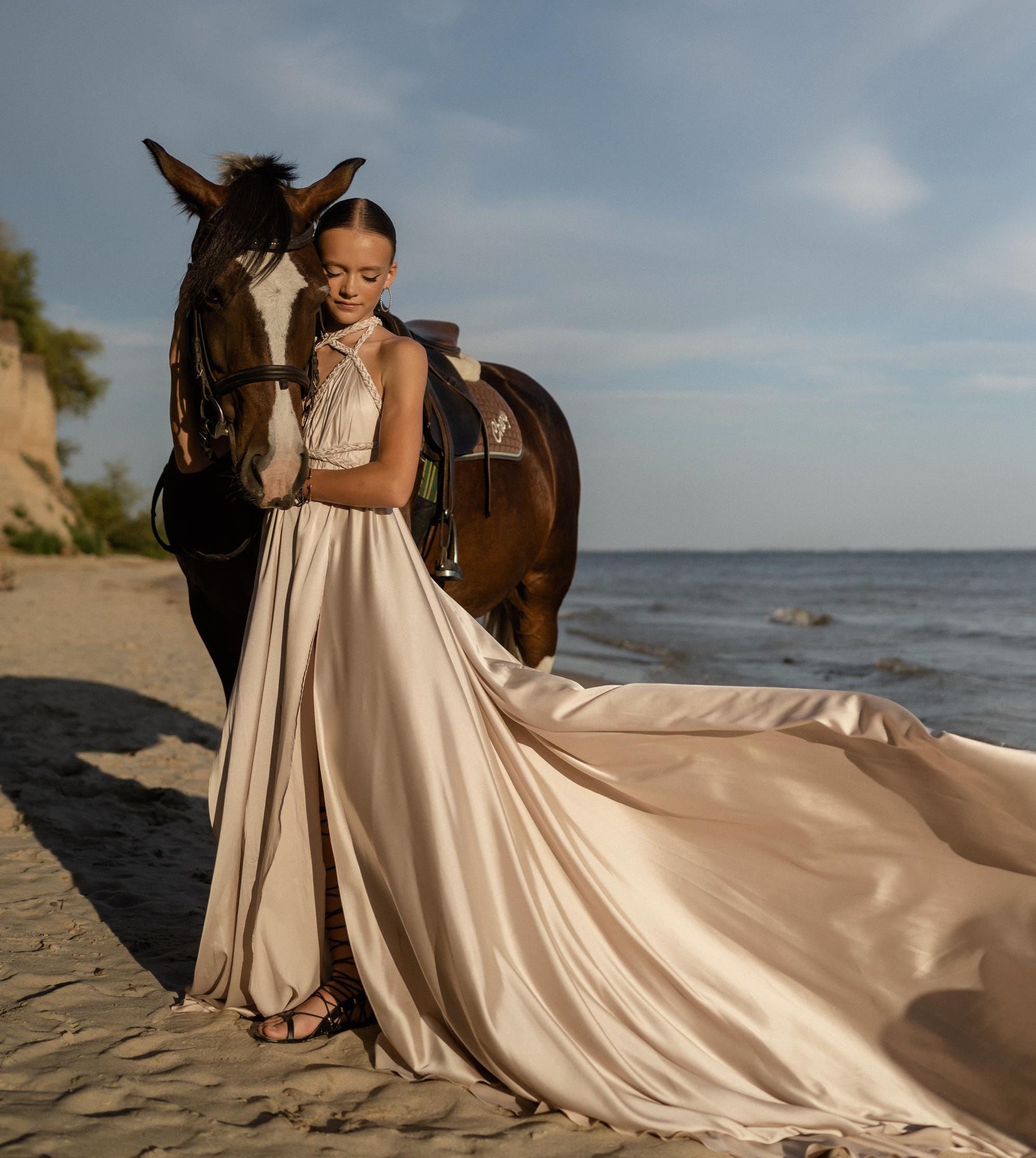 slim fit dress slacks Long Flying Dress for Photoshoot | Santorini Flying Dress | Lansy | Size Xs main image 1