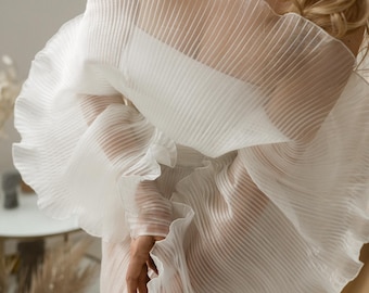 Ethereal wedding dress for photoshoot Unique wedding dress for bride Iridescent dress for Festival Sheer bridal gown