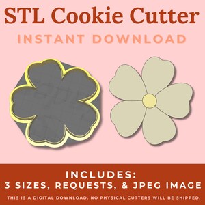 Flower Cookie Cutter STL File - Instant Download for 3D Printing