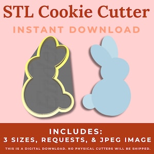 Easter Bunny Cookie Cutter STL File - Instant Download for 3D Printing
