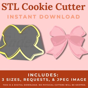 Double Loop Bow Cookie Cutter STL File - Instant Download for 3D Printing