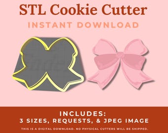 Double Loop Bow Cookie Cutter STL File - Instant Download for 3D Printing