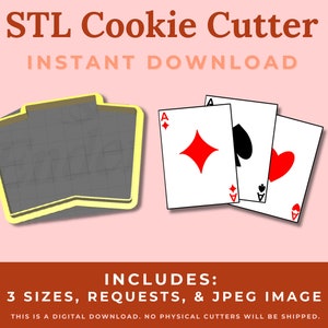 Archivo STL cortador de galletas de baraja de cartas - Descarga instantánea para impresión 3D