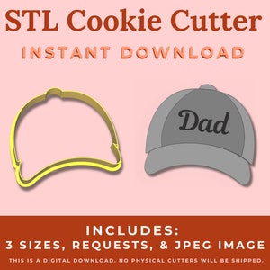 Baseball Cap Cookie Cutter STL File - Instant Download for 3D Printing