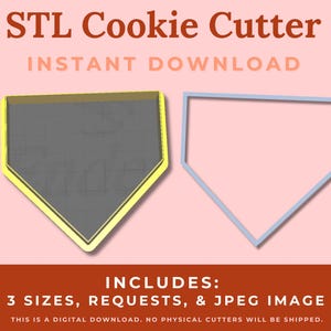 Baseball Diamond Cookie Cutter STL File - Instant Download for 3D Printing
