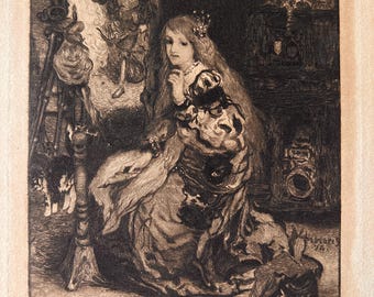 The Enchanted Castle Etching After Matthÿs Maris by W. Hole ARSA — Edinburgh Exhibition 1886 Memorial Catalogue Hague School Victorian Print