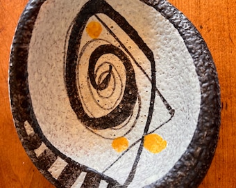 Early Ruscha Ceramic Tray: Mid-Century West German Pottery, Bauhaus Design