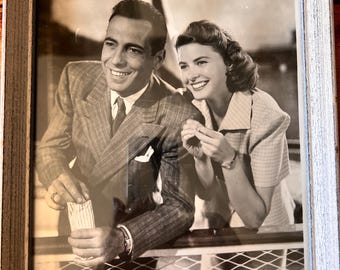 Vintage "Casablanca" Still Photograph: Humphrey Bogart & Ingrid Bergman, Framed