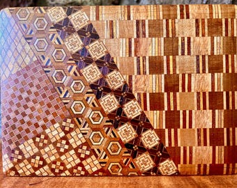 Japanese Yosegi-zaiku Marquetry Box | Hakone Parquetry | Showa Period c.1950-1970 | Geometric Wood Patterning