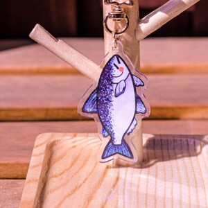 coho salmon acrylic charm (blue)