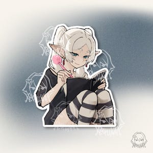 goth Elfen Mädchen Sticker | Süßer Goth Elf Vinyl-Sticker | Keomikan Aufkleber | Wasserflasche Laptop | süßes Elfenmädchenbuch