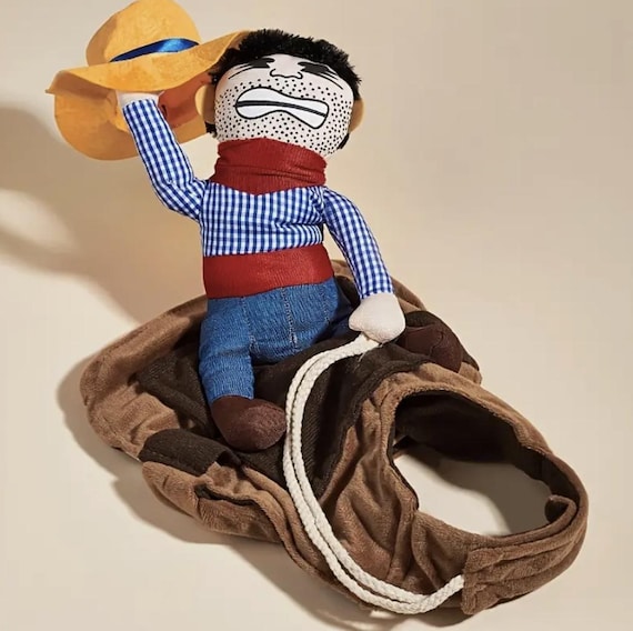 Funny Cowboy Rider Pet Costume: Halloween Costume Party Outfit