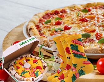 Christmas gift - 4-pair Novelty Pizza Socks