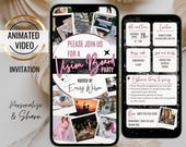 Black 2026 Vision Board Party Invitation, Dream Board Girls Night Party, Editable New Year Manifestation Party Evite, Phone Photo Invite
