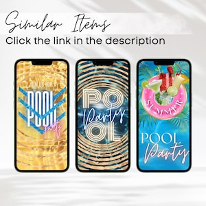 SIP & DIP Pool Party Animated Invite, Whiskey Theme Invitation, Adult Swimming Party Evite, Golden Rings Digital Evite, End Of Summer image 9