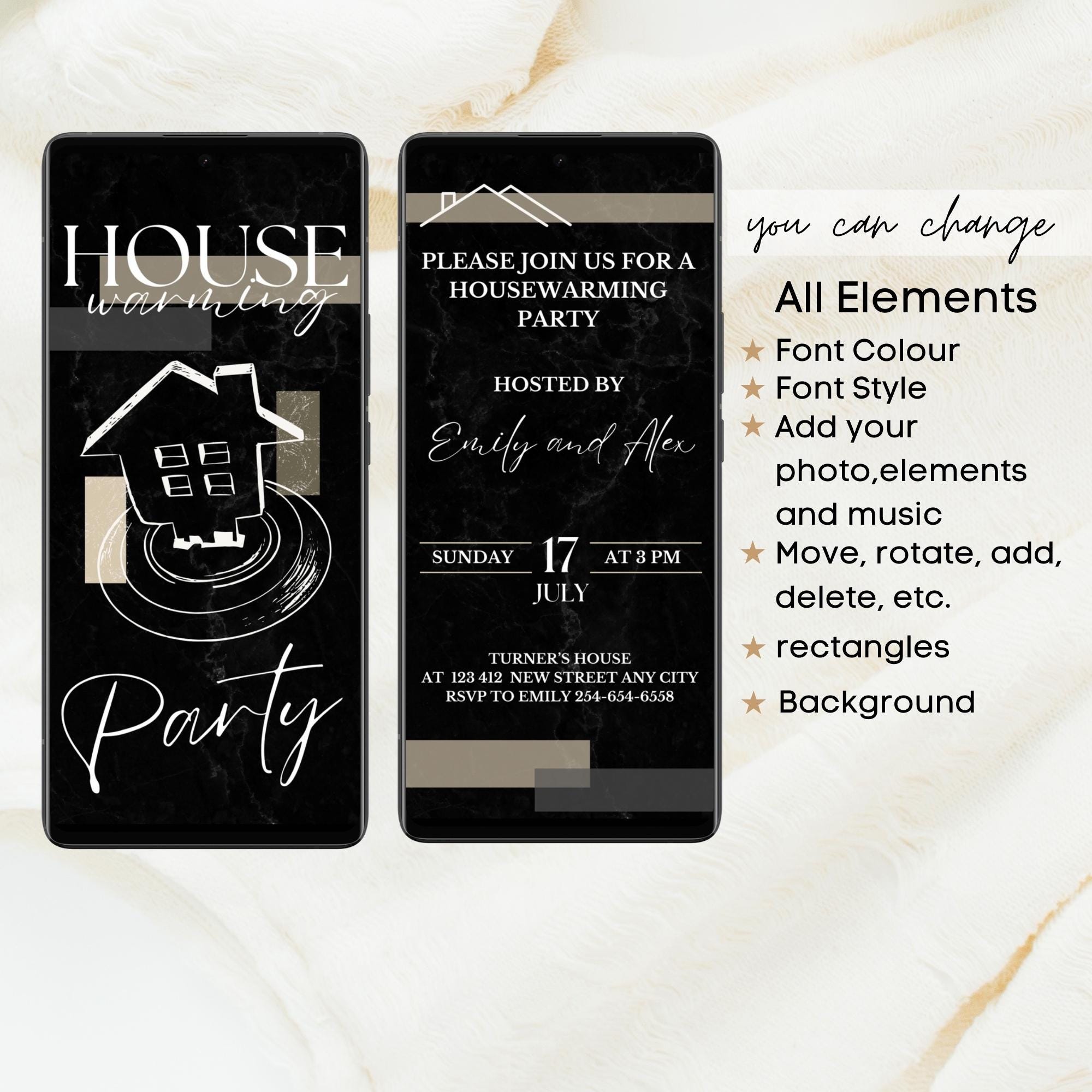 Minimalist Housewarming Animated Invitation, Digital Key Home Sweet ...