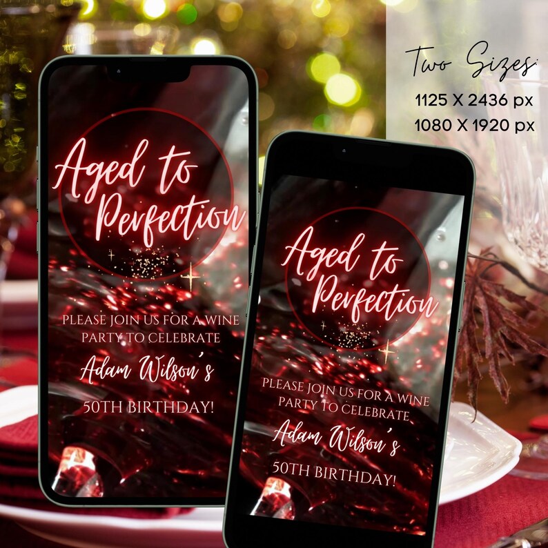 Animated Aged to Perfection Invitation, Wine Birthday Dinner Party ...