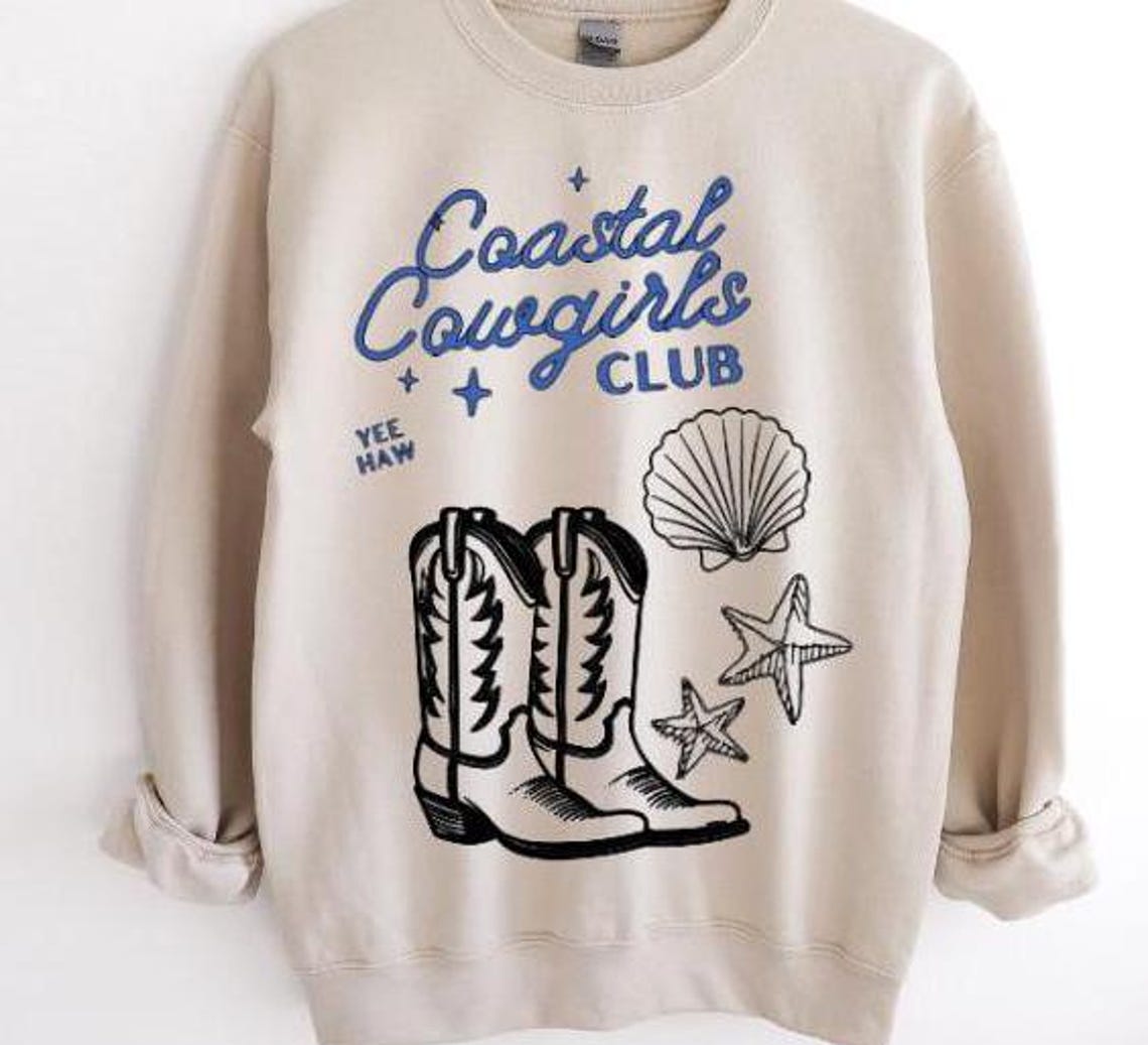 Coastal Cowgirl With Boots and Shells SVG | Cricut Cut File | Beach ...