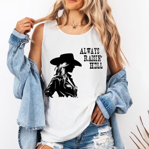 Immer Raisin 'Hell Cowgirl Silhouette PNG | Western Cricut Cut Datei & Sublimationsdesign