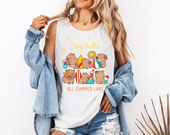 Capybara Summer Squad - Cute Cricut Cut PNG File