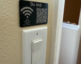 WiFi QR-code metalen bord | Airbnb-vakantiewoning | Wifi-wachtwoord gast | Gepersonaliseerde netwerkplaquette